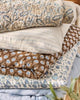 Ib Laursen | Quilt | Dark Brown with blue floral pattern