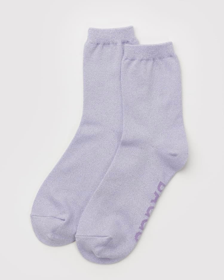Baggu | Crew Sock | Lilac Metallic
