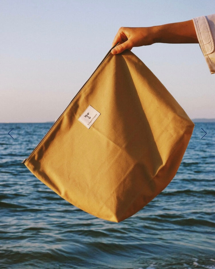 In August | Beige Canvas Pouch | Large