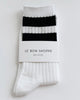 Le Bon Shoppe | Her Varsity Socks | White Black