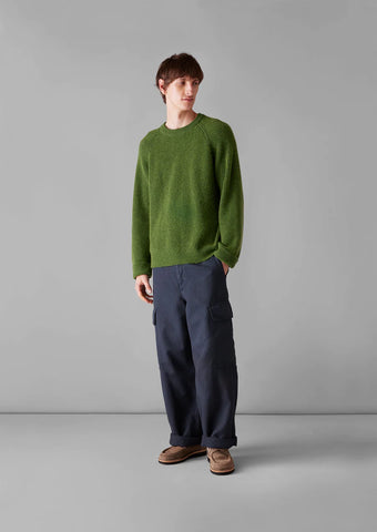 Toast | Fisherman Rib cotton wool sweater | Lawn Green