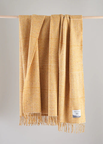 Molloy & Sons | Basket Weave Tweed Blanket | Yellow