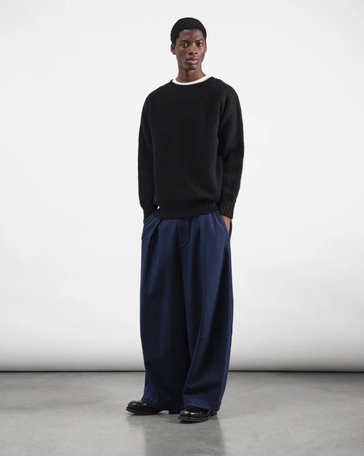 YMC | Suedehead Crew knit sweater | Black