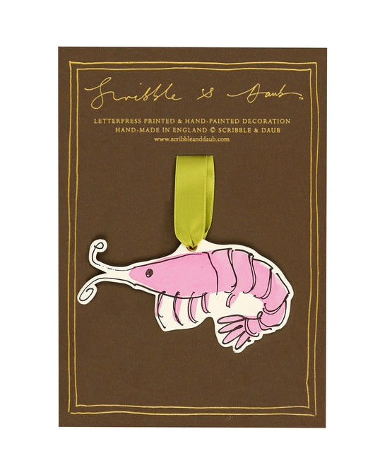Scribble & Daub | Shrimp Christmas decoration