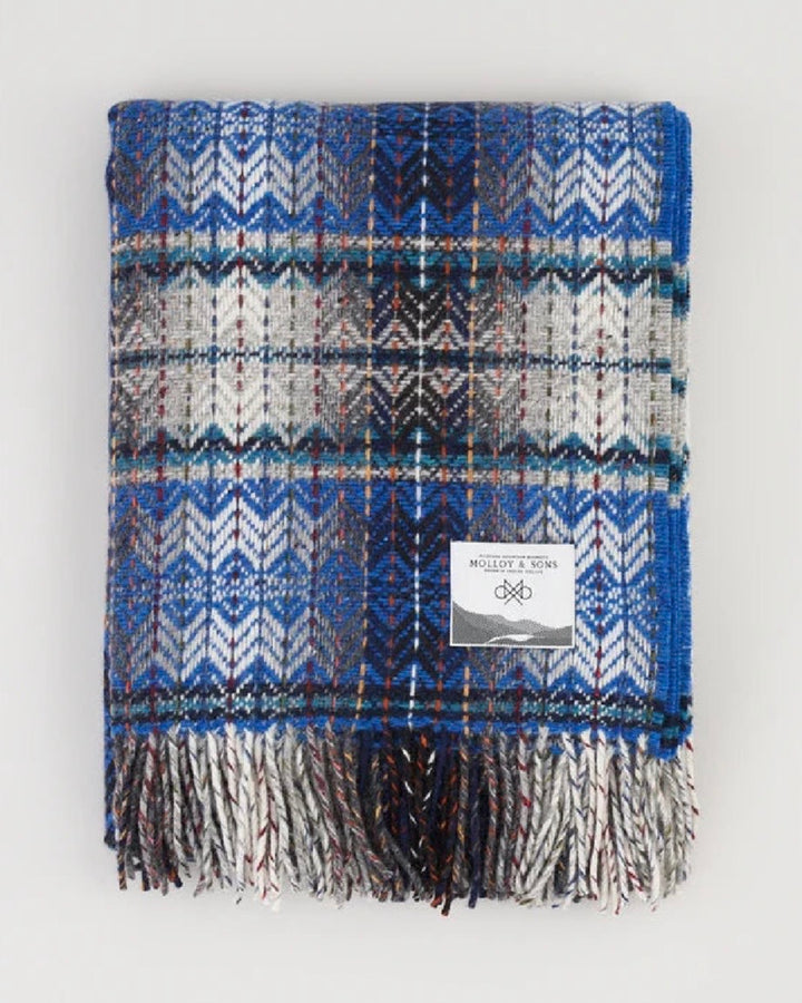 Molloy & Sons | Diamond Weave Blanket | Blue