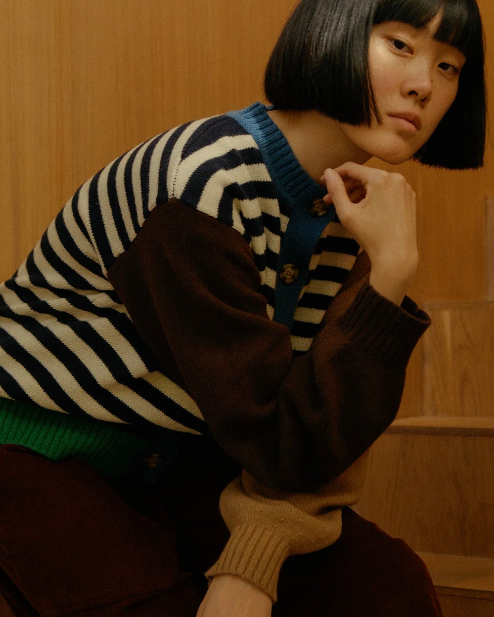 LF Markey | Eval Cardigan | Cornwall stripe