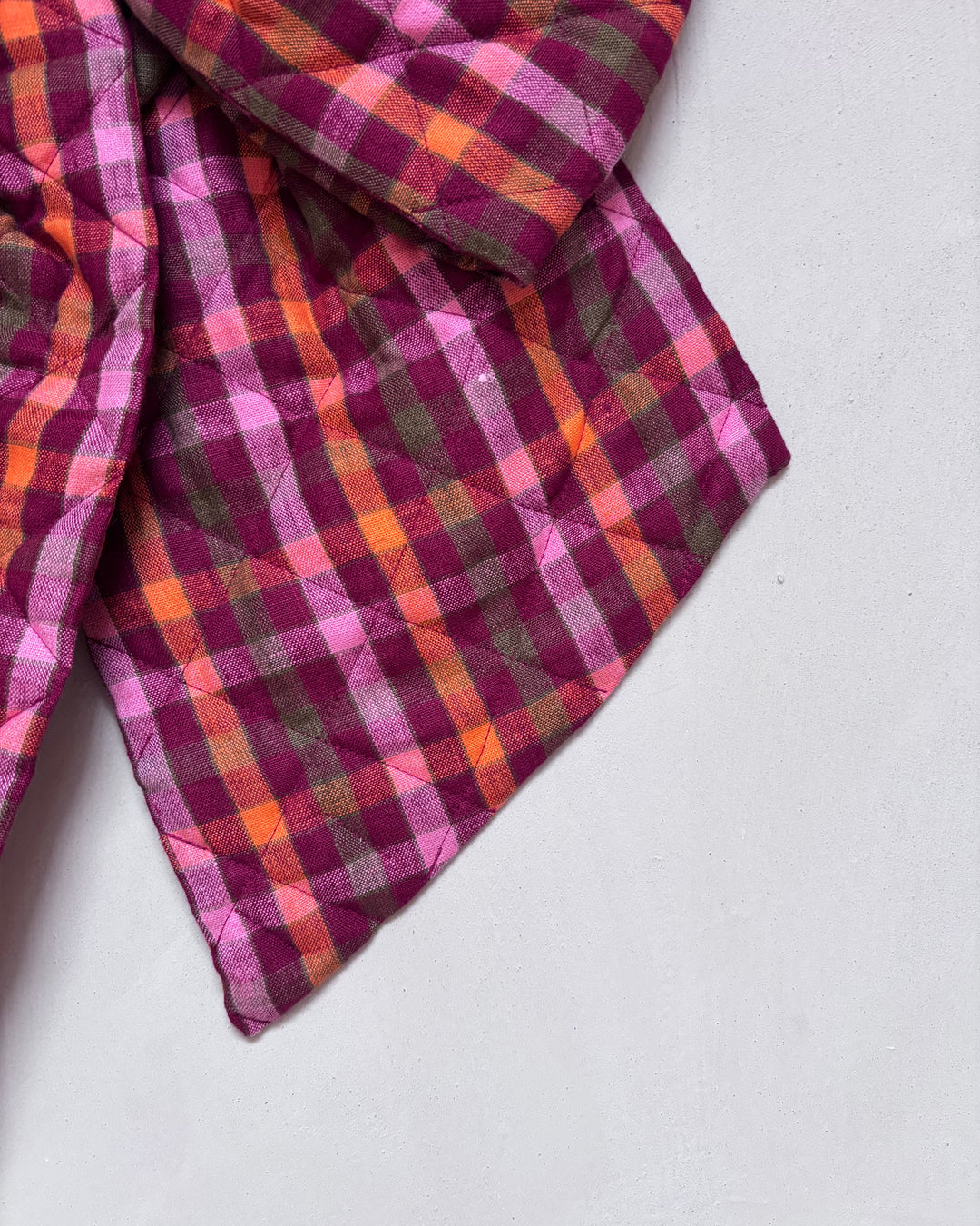 Linen Bow | Check quilted | Red multi