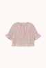 Tiny Big Sister | Striped smocked top | Blue grey papaya