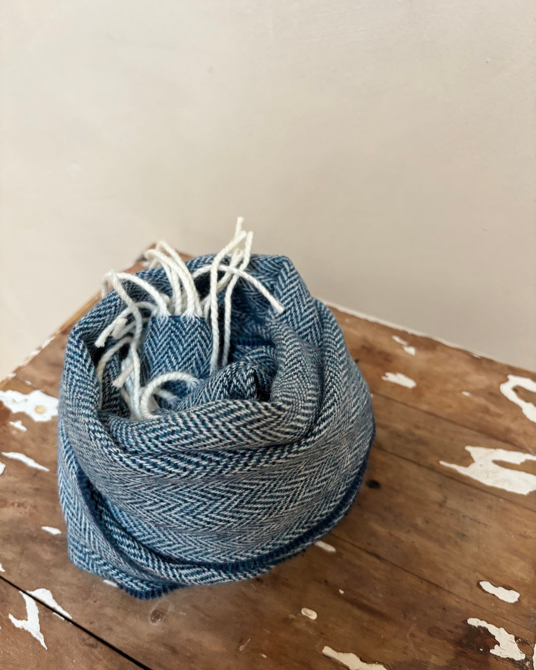 McNutt | Unisex Lambswool Scarf | Kingfisher Herringbone