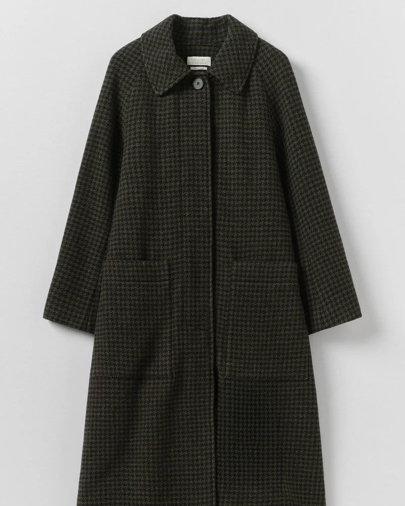 TOAST | Frankie Check Raglan Coat | Olive/Black