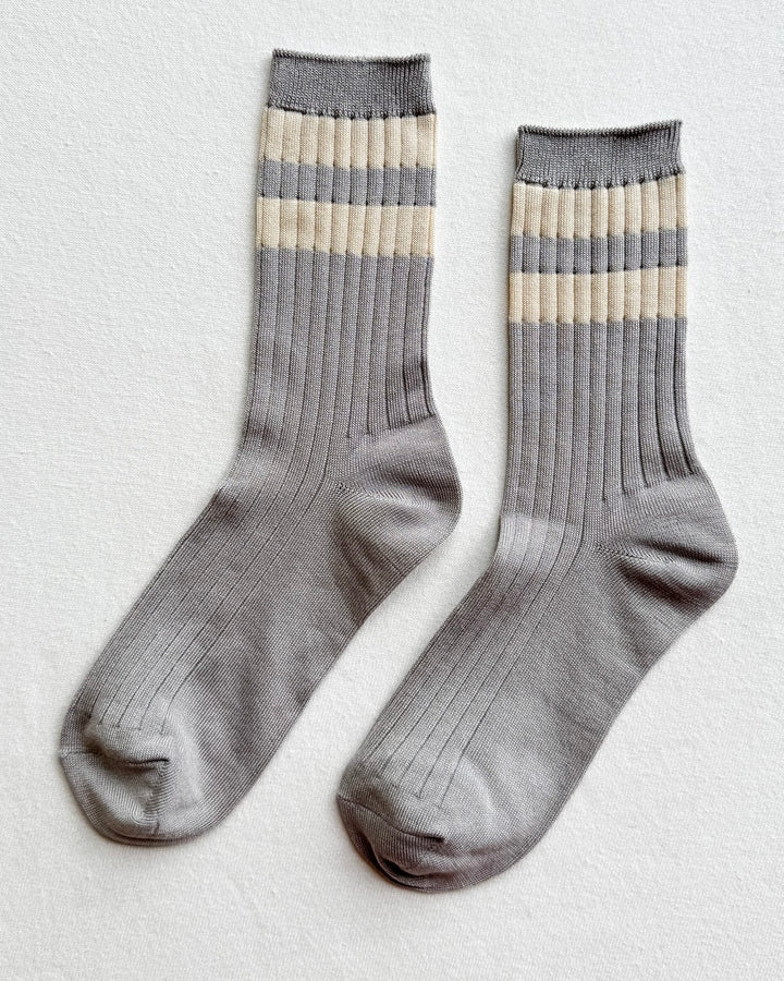 Le Bon Shoppe | Her Varsity Socks | Stone White