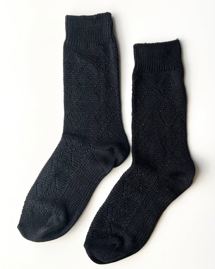 Le Bon Shoppe | Modal eyelet socks | Jet Black