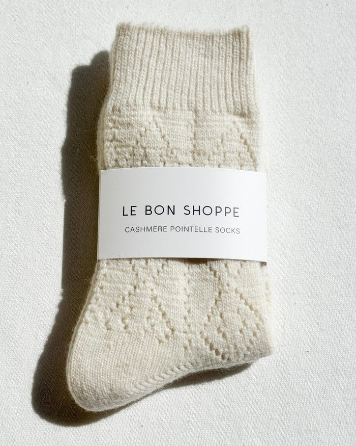 Le Bon Shoppe | Cashmere Pointelle Socks | Cream