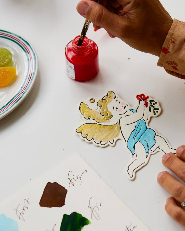 Scribble & Daub | Cherub kisses Christmas decoration