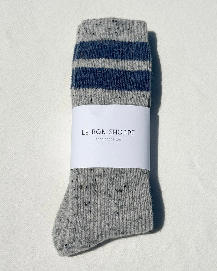 Le Bon Shoppe | Snow Varsity Socks | Grey Blue