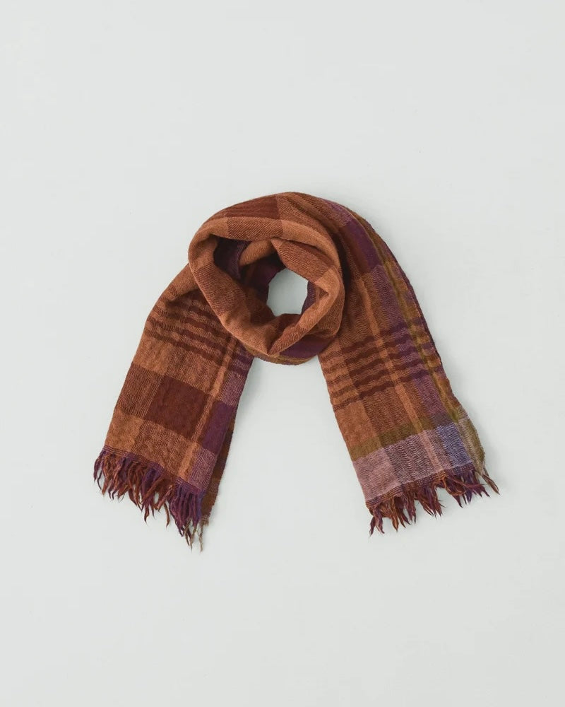 TOAST | Fen wool knot scarf | Dark Aubergine
