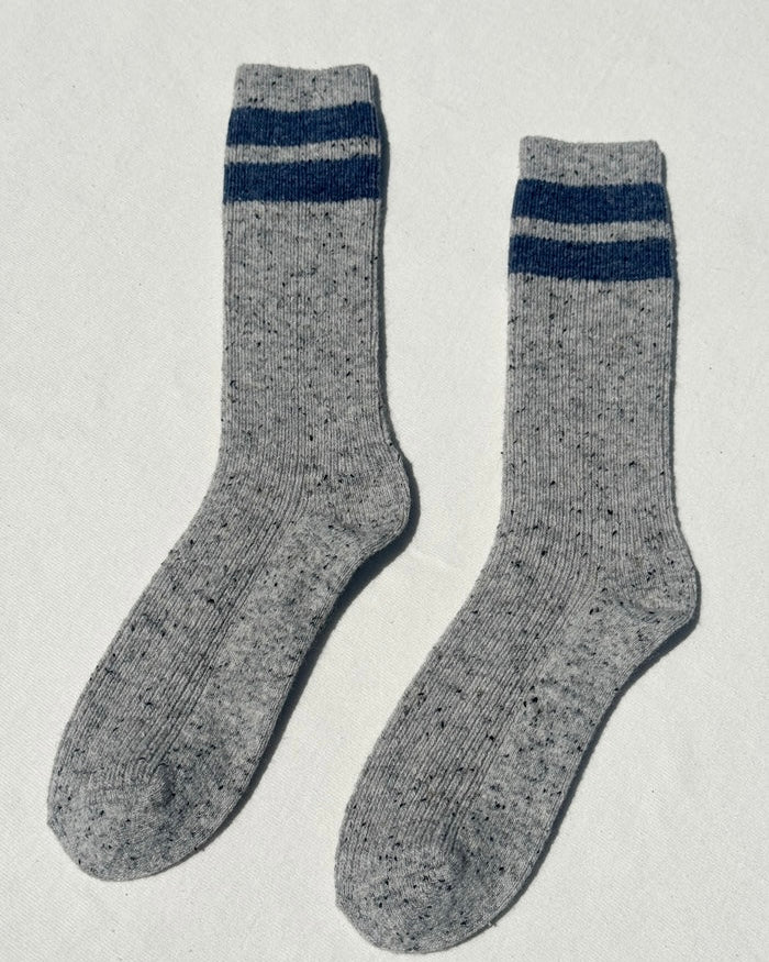 Le Bon Shoppe | Snow Varsity Socks | Grey Blue