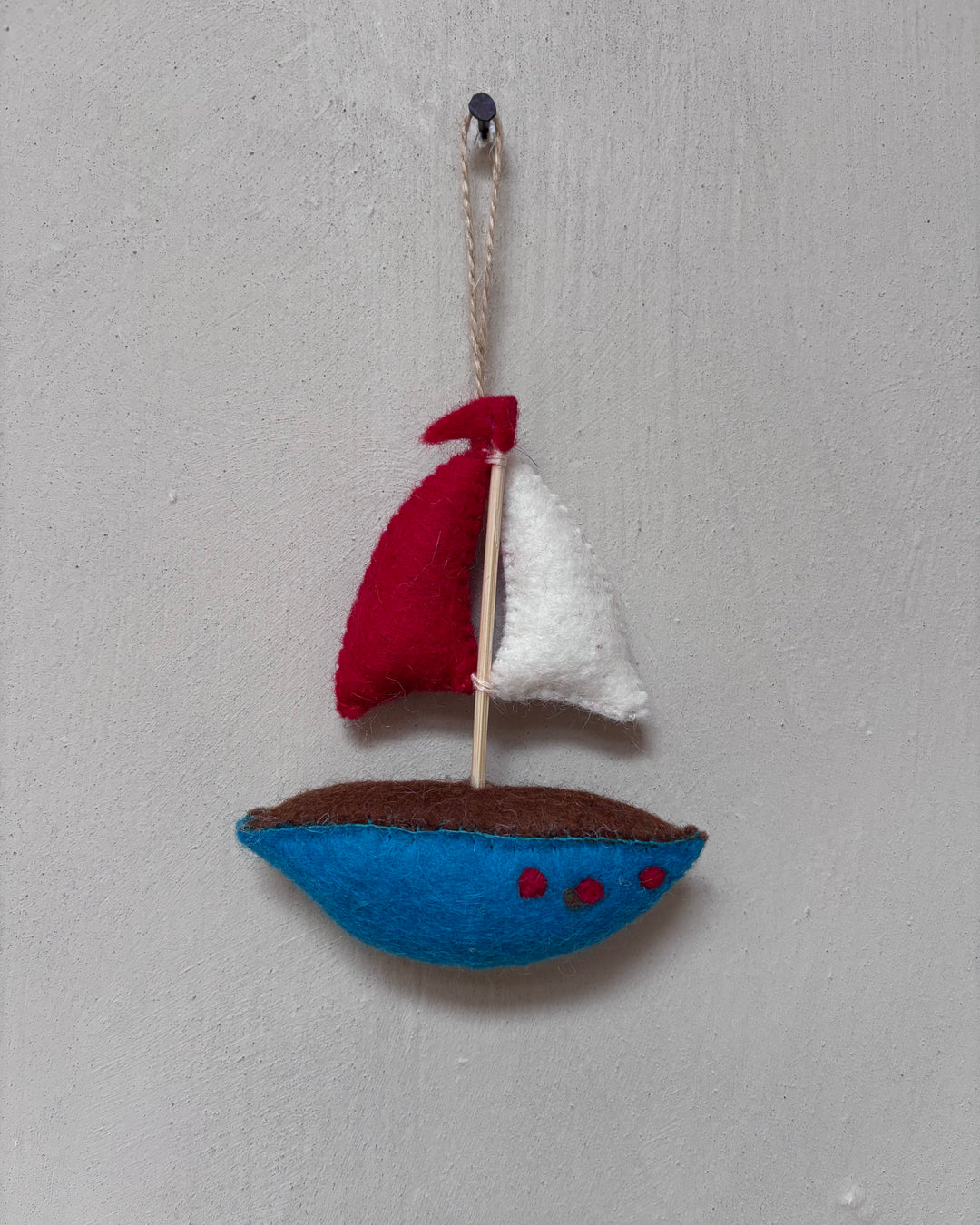Felted Sailboat Christmas Decoration