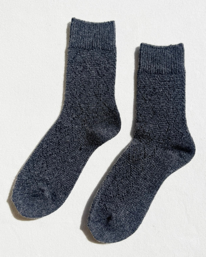 Le Bon Shoppe | Cashmere Pointelle Socks | Charcoal