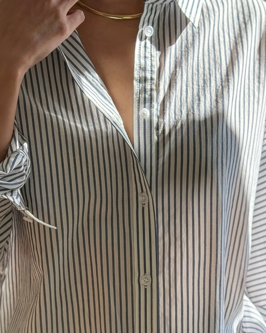 Le Bon Shoppe | Lightweight Owen shirt | Denim stripe on white