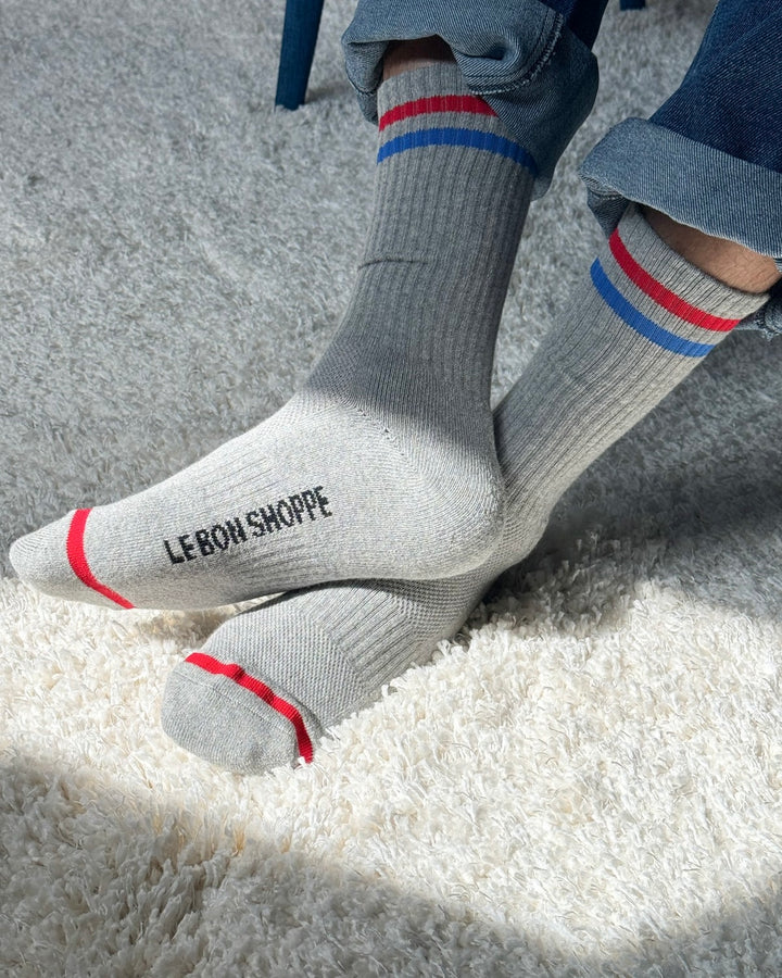 Le Bon Shoppe | Extended Boyfriend Socks | True Grey