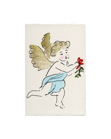 Scribble & Daub | Hand painted Christmas Card | Christmas Kisses