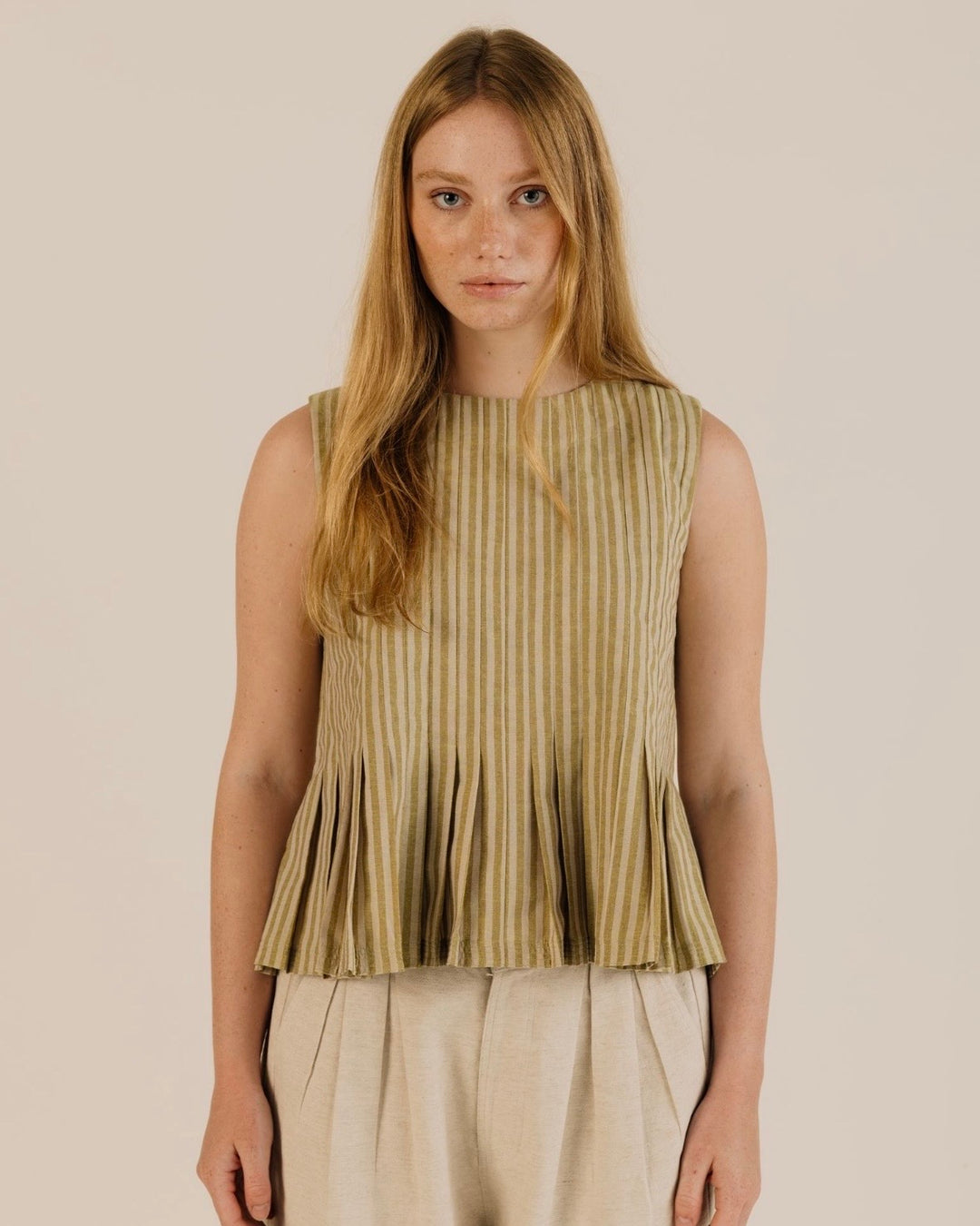Sideline | Minnie Top | Ochre Stripe