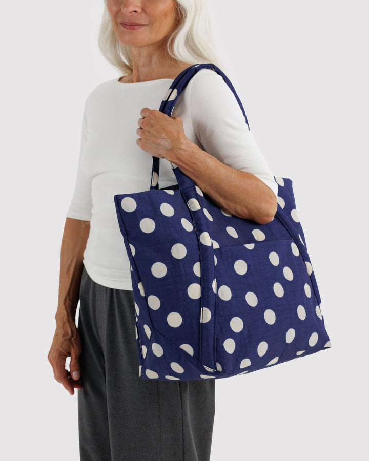 Baggu | Cloud Bag | Navy and Cream Polka Dot