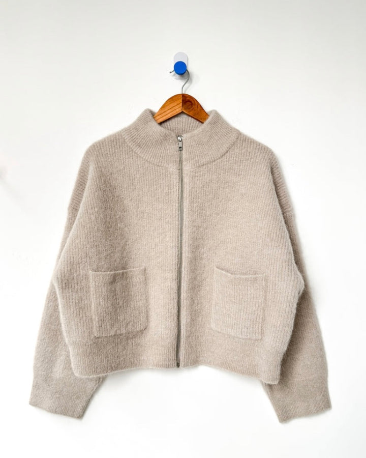 Le Bon Shoppe | Alpaca Zip Front Jacket | Smoke