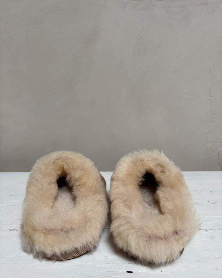 Unisex Sheepskin backless Slippers with Trim