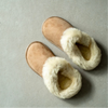 Unisex Sheepskin backless Slippers with Trim