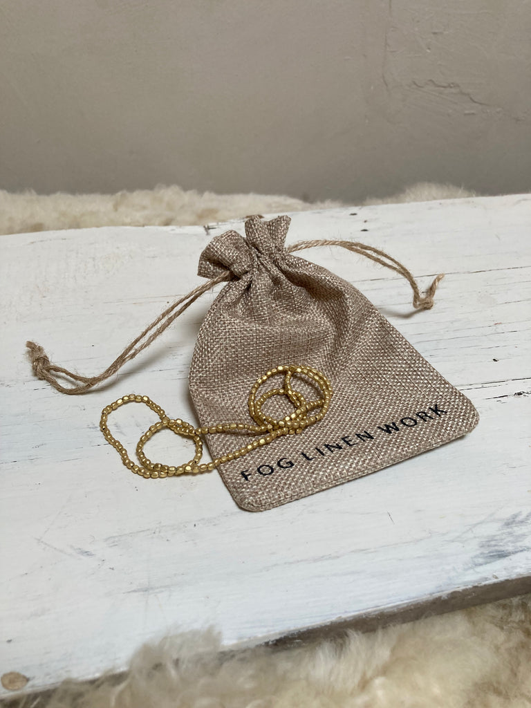 Fog Linen | Brass Bead Necklace | Short