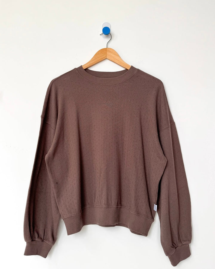 Le Bon Shoppe | Pointelle Core Sweatshirt | Chocolate