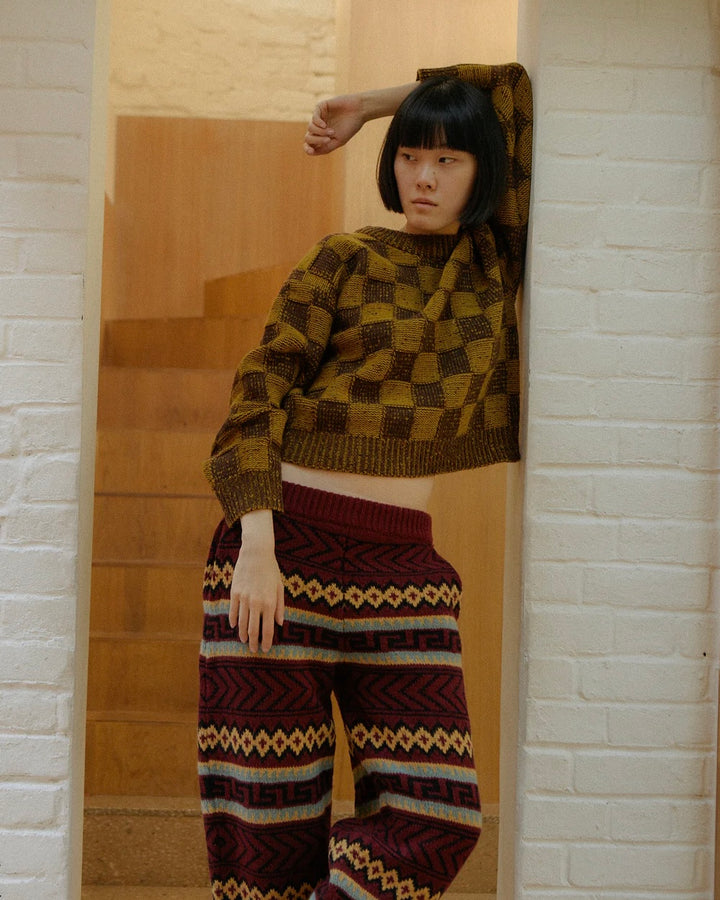 LF Markey | Bjorn Knit Jumper | Chessboard