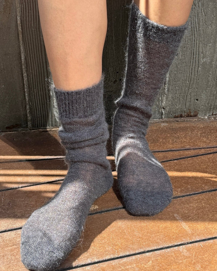Le Bon Shoppe | Mohair Veil Socks | Charcoal