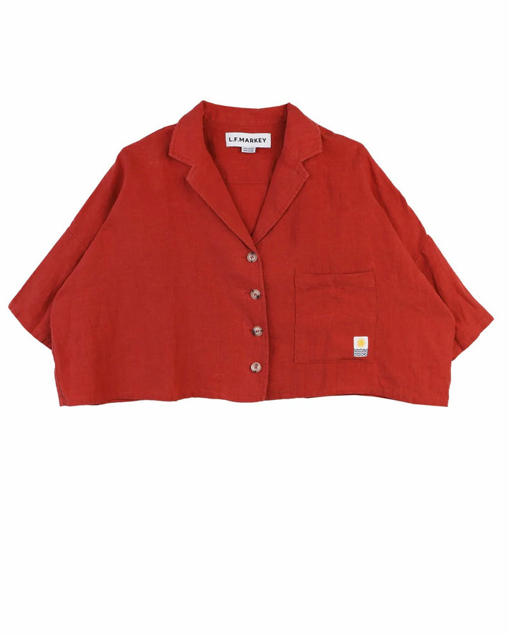 LF Markey | Maxim Linen Shirt | Paprika