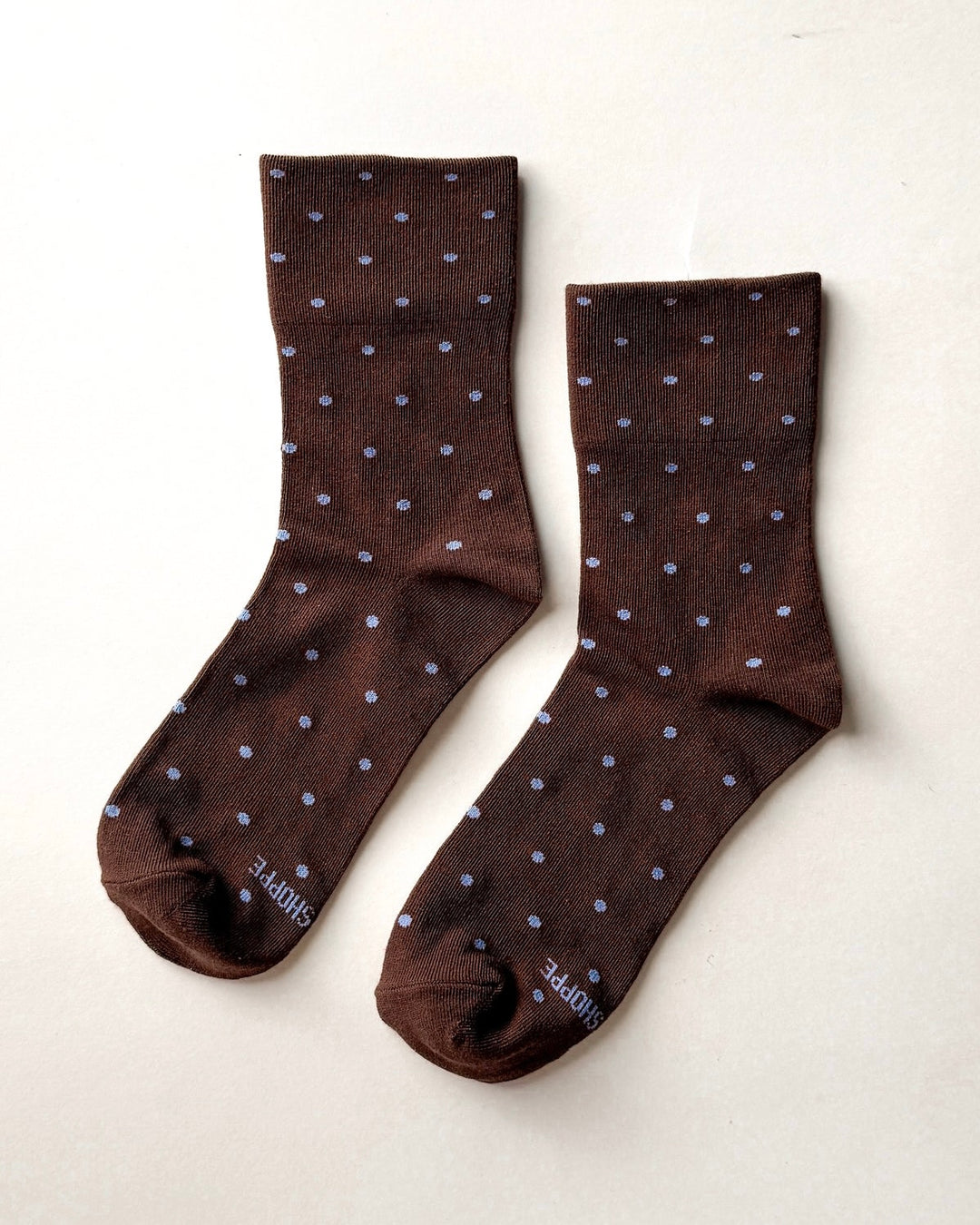Le Bon Shoppe | Sneaker Socks | polka dot cacao blue