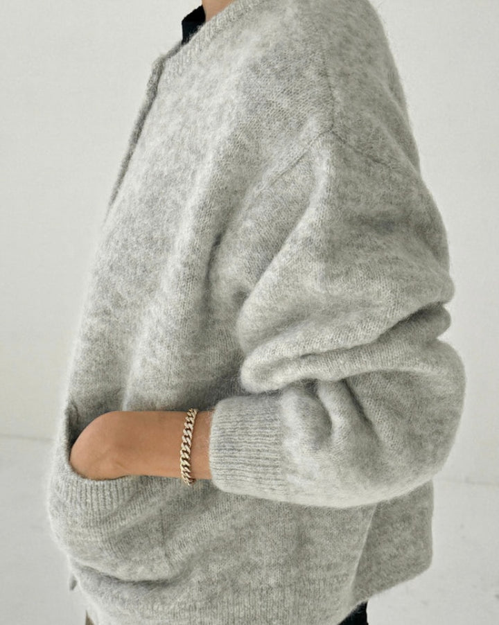 Le Bon Shoppe | Amélie Alpaca Cardigan | Light Grey