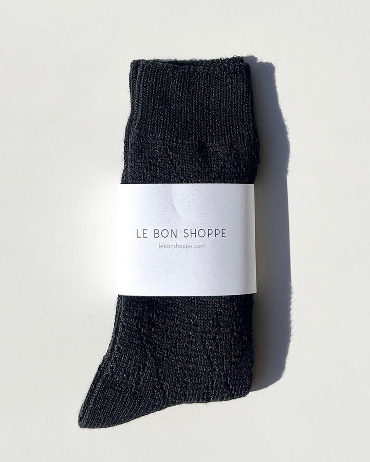 Le Bon Shoppe | Modal eyelet socks | Jet Black