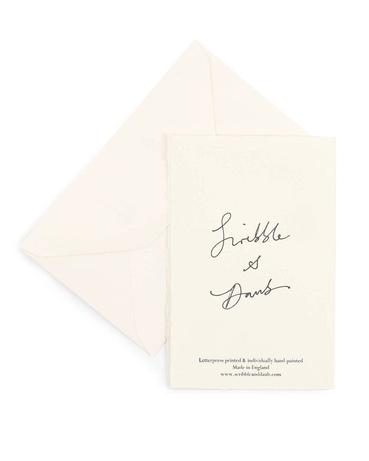 Scribble & Daub | Hand painted Christmas Card | Orange Garland Happy Christmas