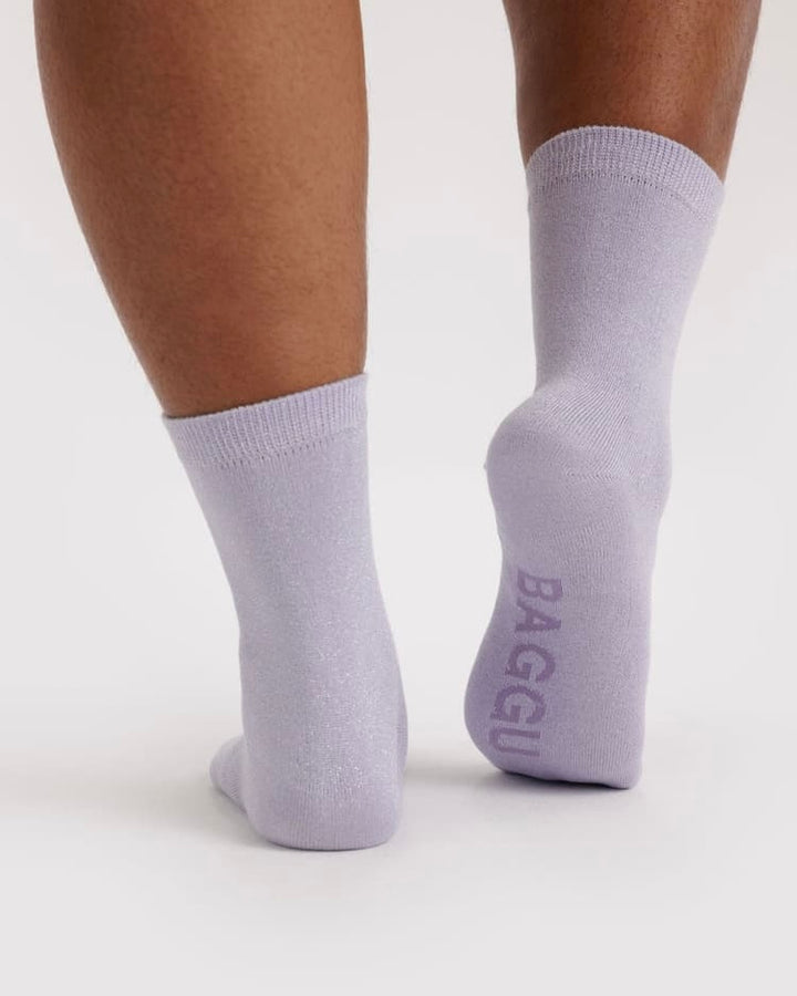 Baggu | Crew Sock | Lilac Metallic