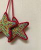 Felted Christmas decoration | Twinkle Twinkle Embroidered Star | Red