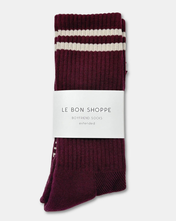 Le Bon Shoppe | Extended Boyfriend Socks | Maroon
