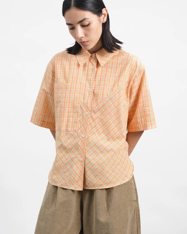 YMC | Eva Shirt | Cutting Table Pink Check