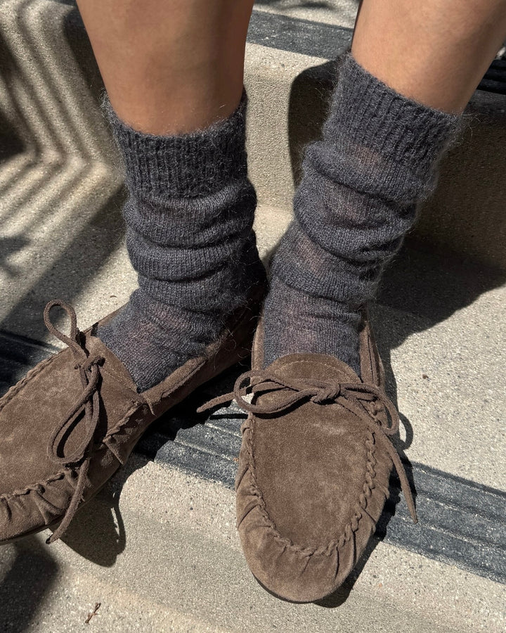 Le Bon Shoppe | Mohair Veil Socks | Charcoal
