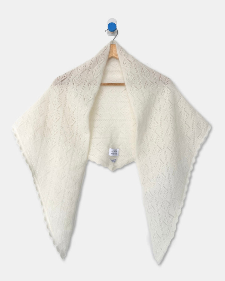 Le Bon Shoppe | Mohair Pointelle Shawl | Pearl