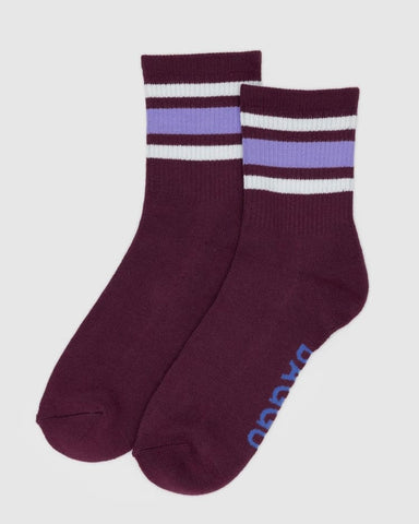Baggu | Ribbed Sock | Mahogany Stripe