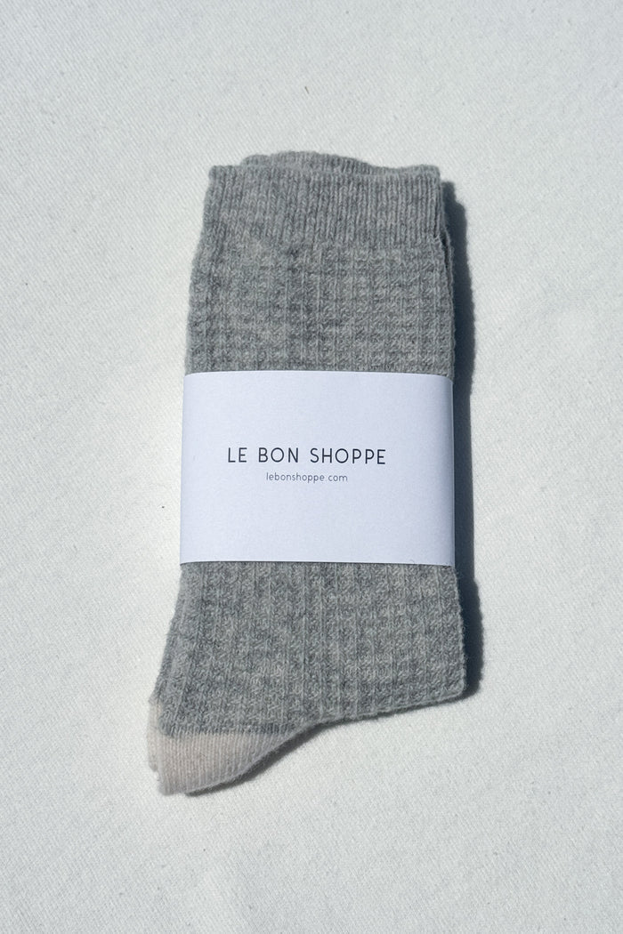Le Bon Shoppe | Wool Waffled Socks | Stone Cream