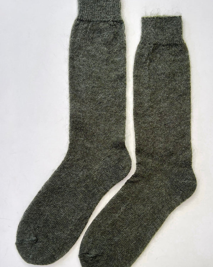 Le Bon Shoppe | Mohair Veil Socks | Mountain Olive