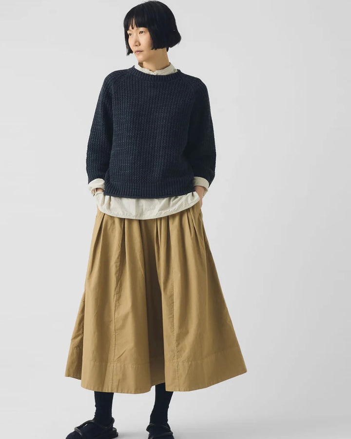 Toast | Textured Rib Linen Cotton Sweater | Dark Navy